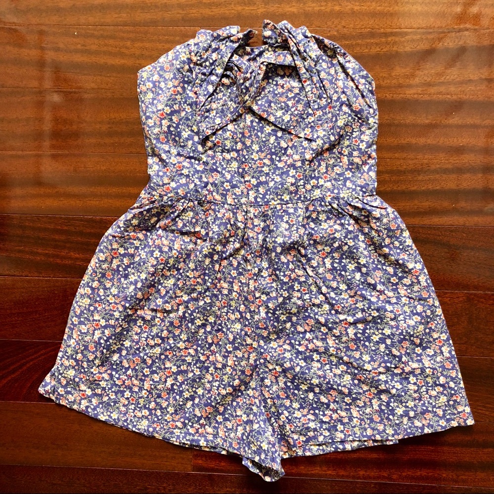 Fire Los Angeles strapless floral ROMPER